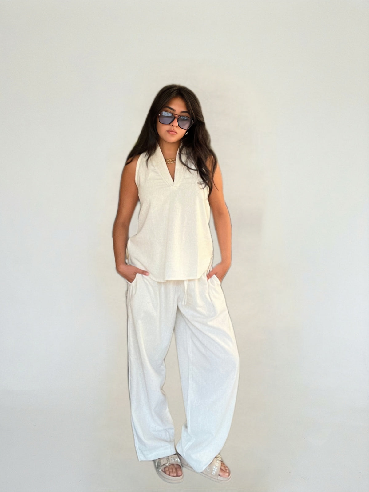 Luna Halter Linen Set
