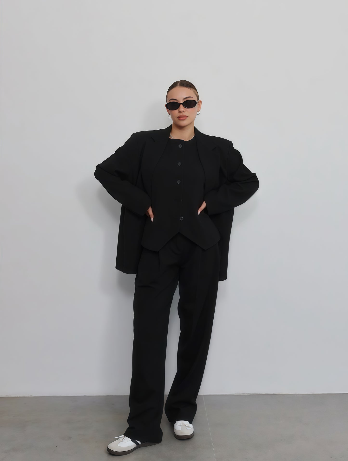 3 Piece Women's Suit Oversized It Is Choco Black