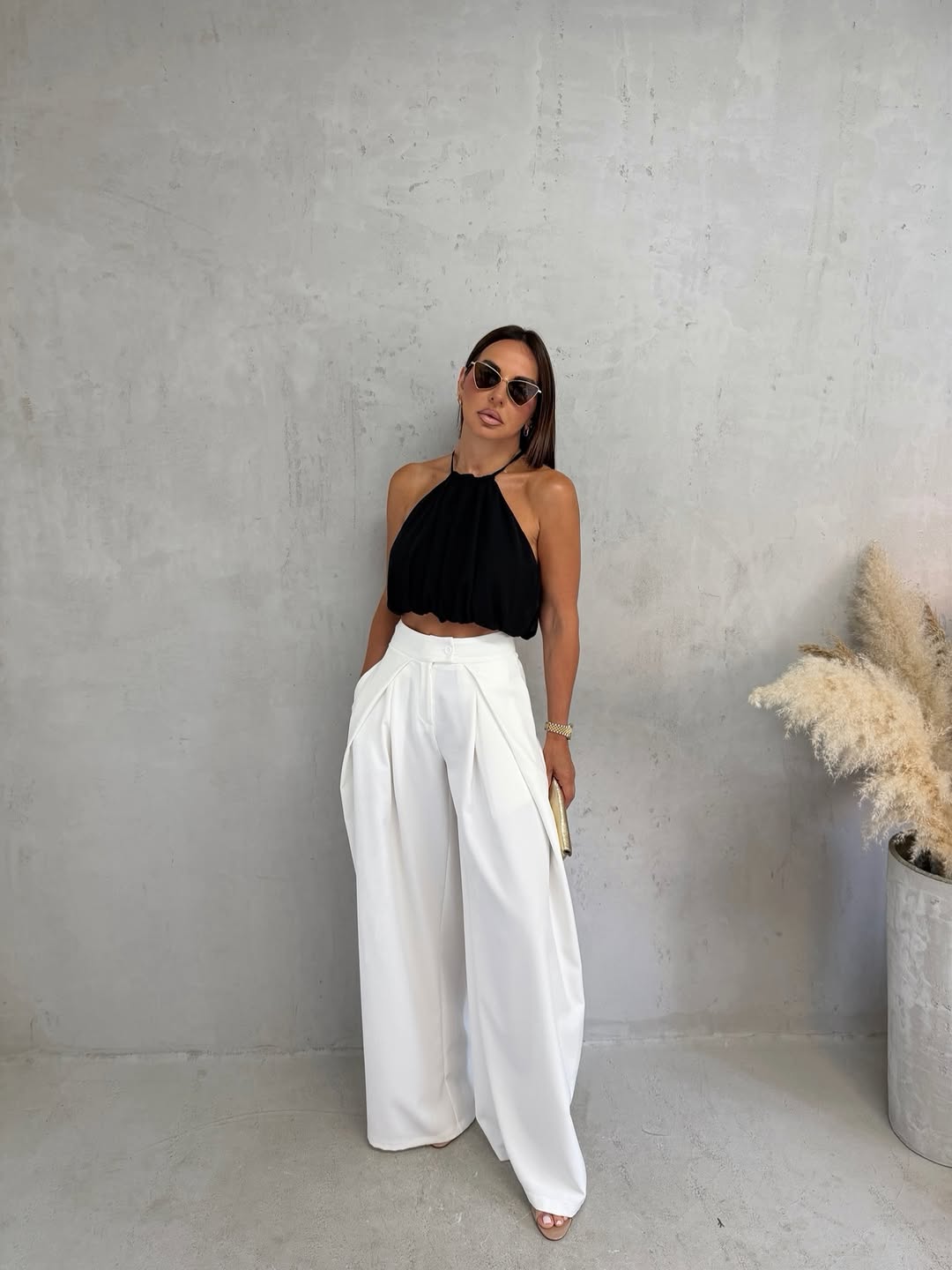 Elara Wide-Leg Pants-Ivory-White