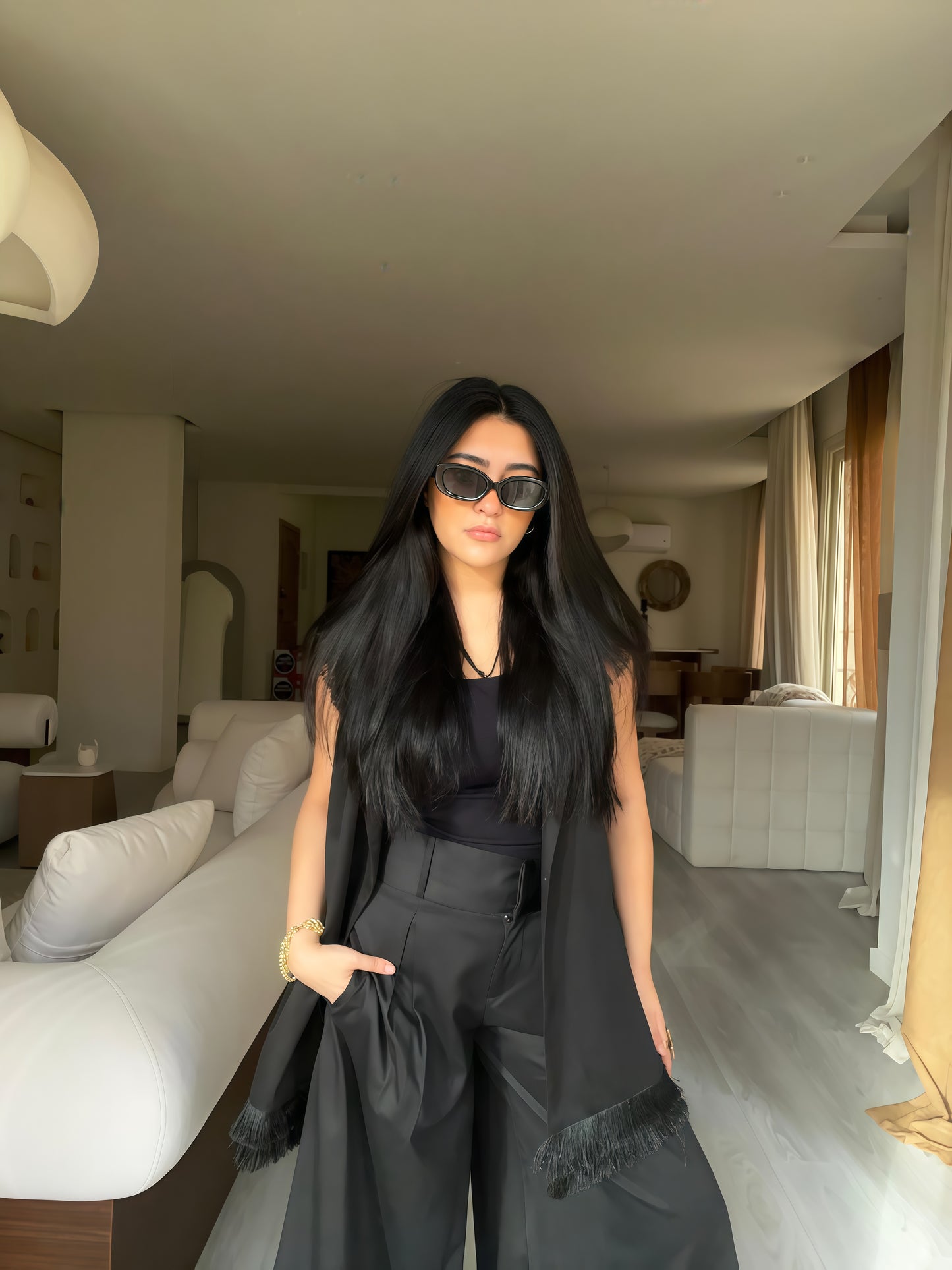 VEST WITH FRINGES SUIT