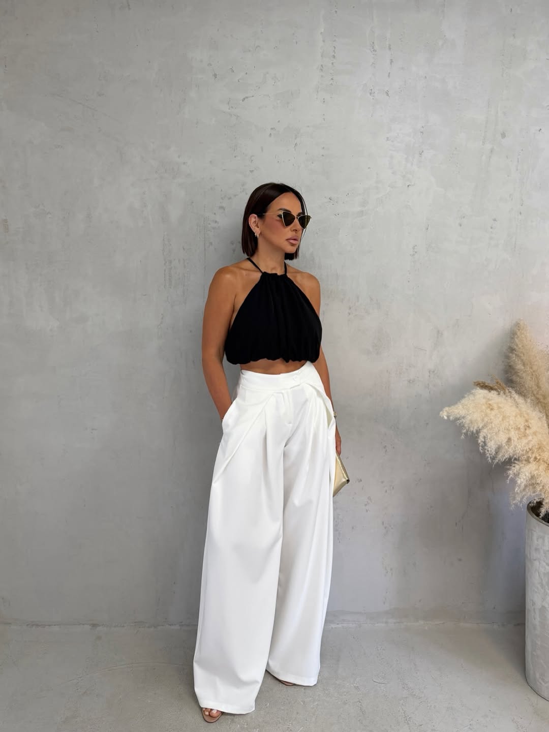 Elara Wide-Leg Pants-Ivory-White