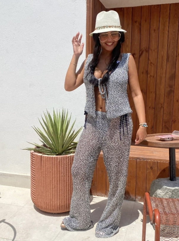 SEQUIN KNITWEAR VEST SET