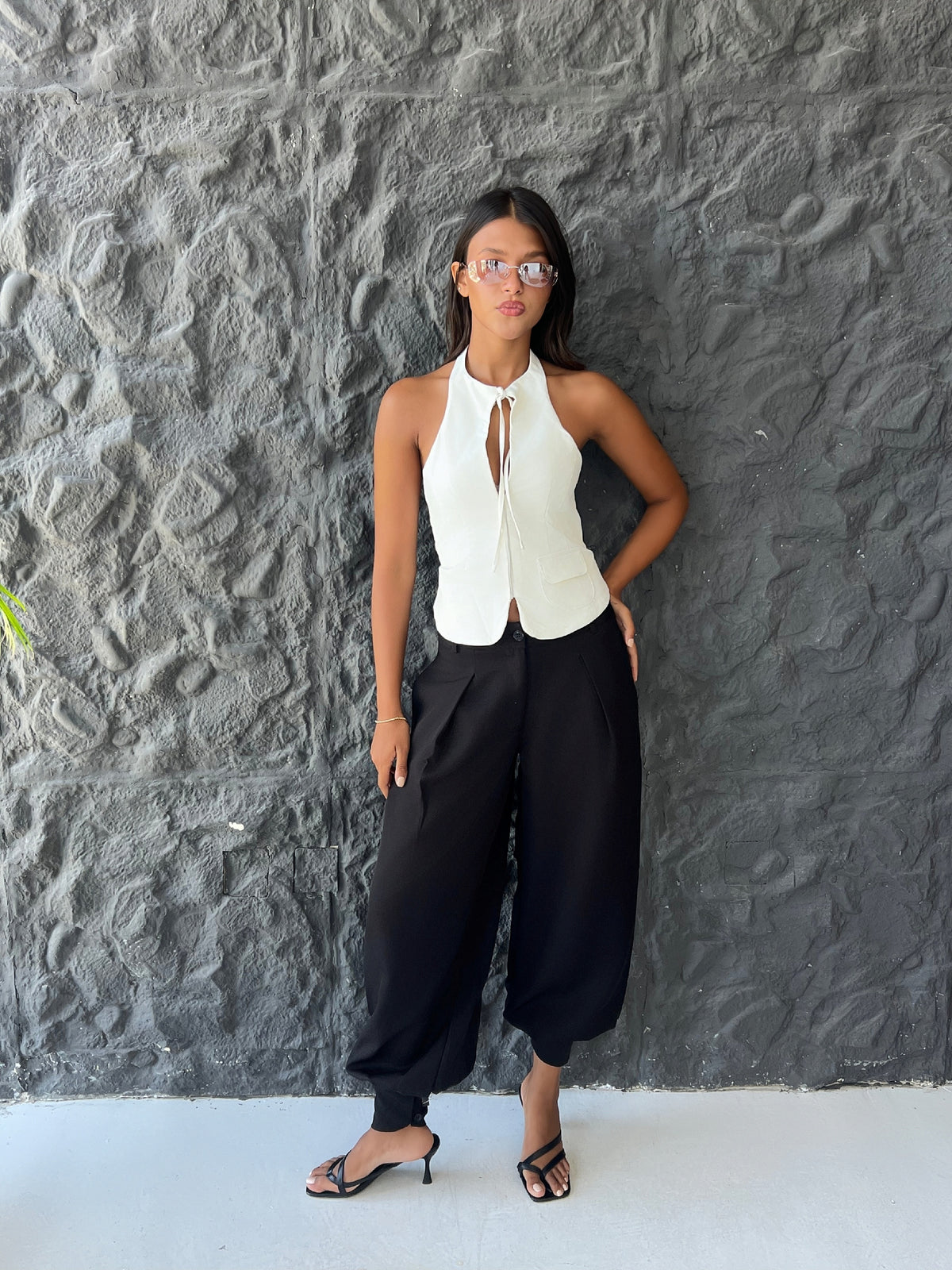 Pleated Tapered Pants