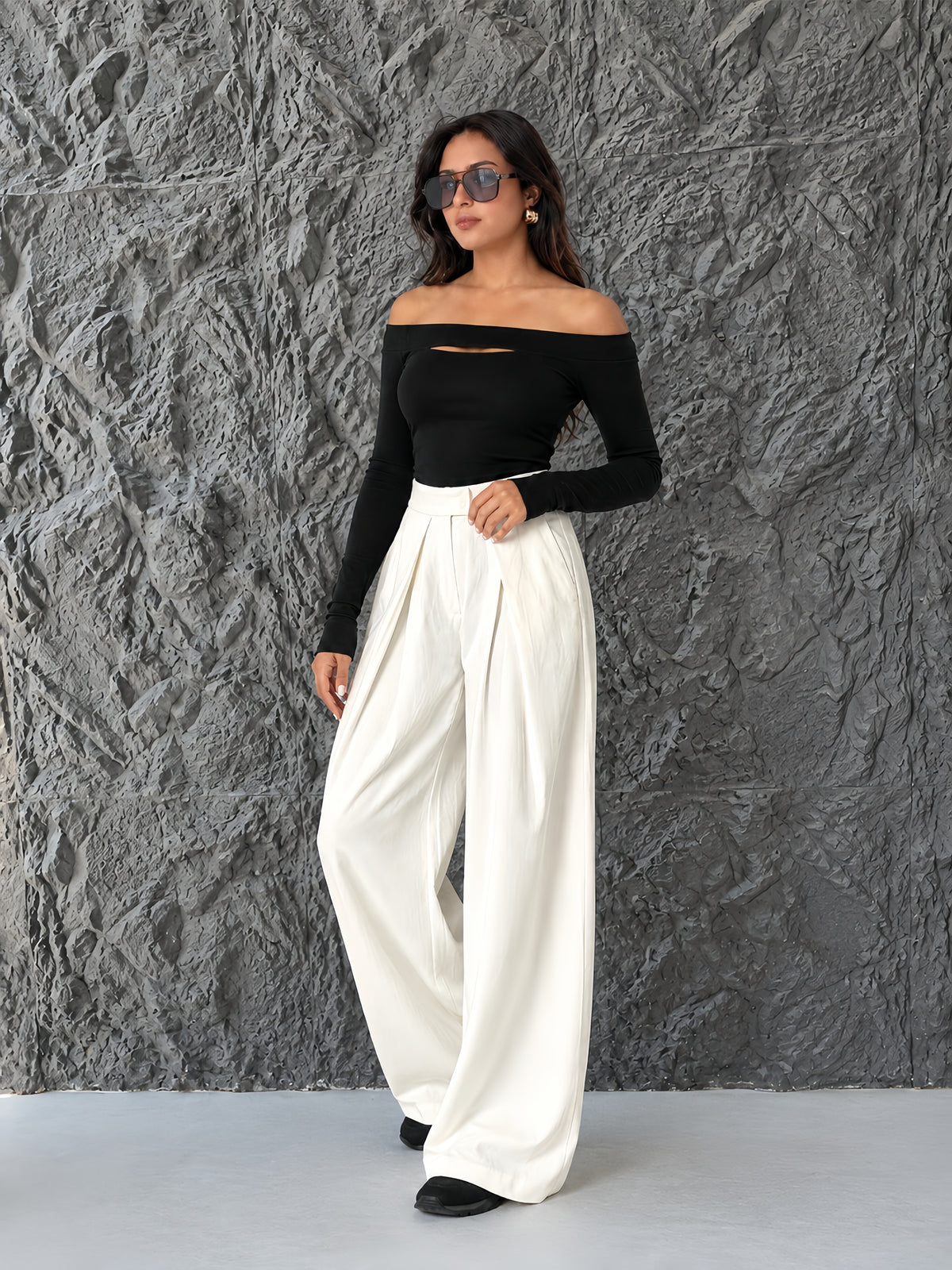 Elara Wide-Leg Pants-Ivory