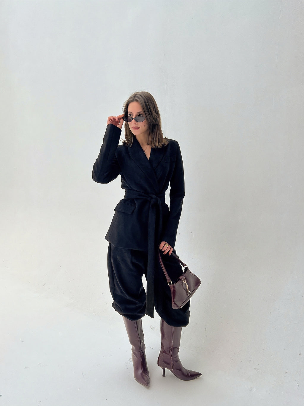 Suede Jacket and Trouser Set