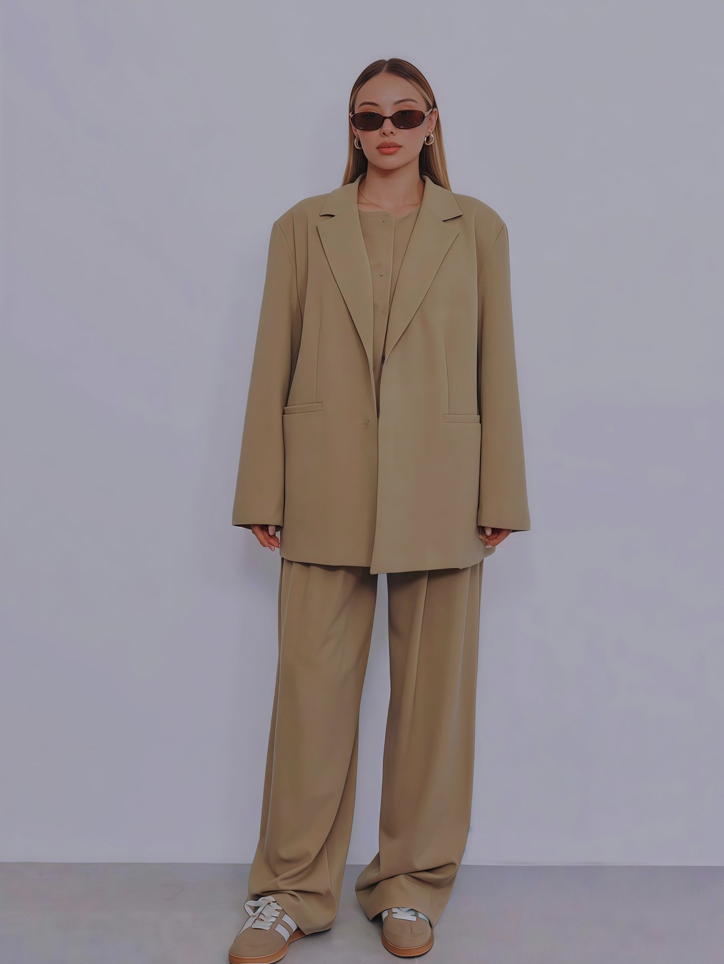 3 Piece Women's Suit Oversized It Is Beige