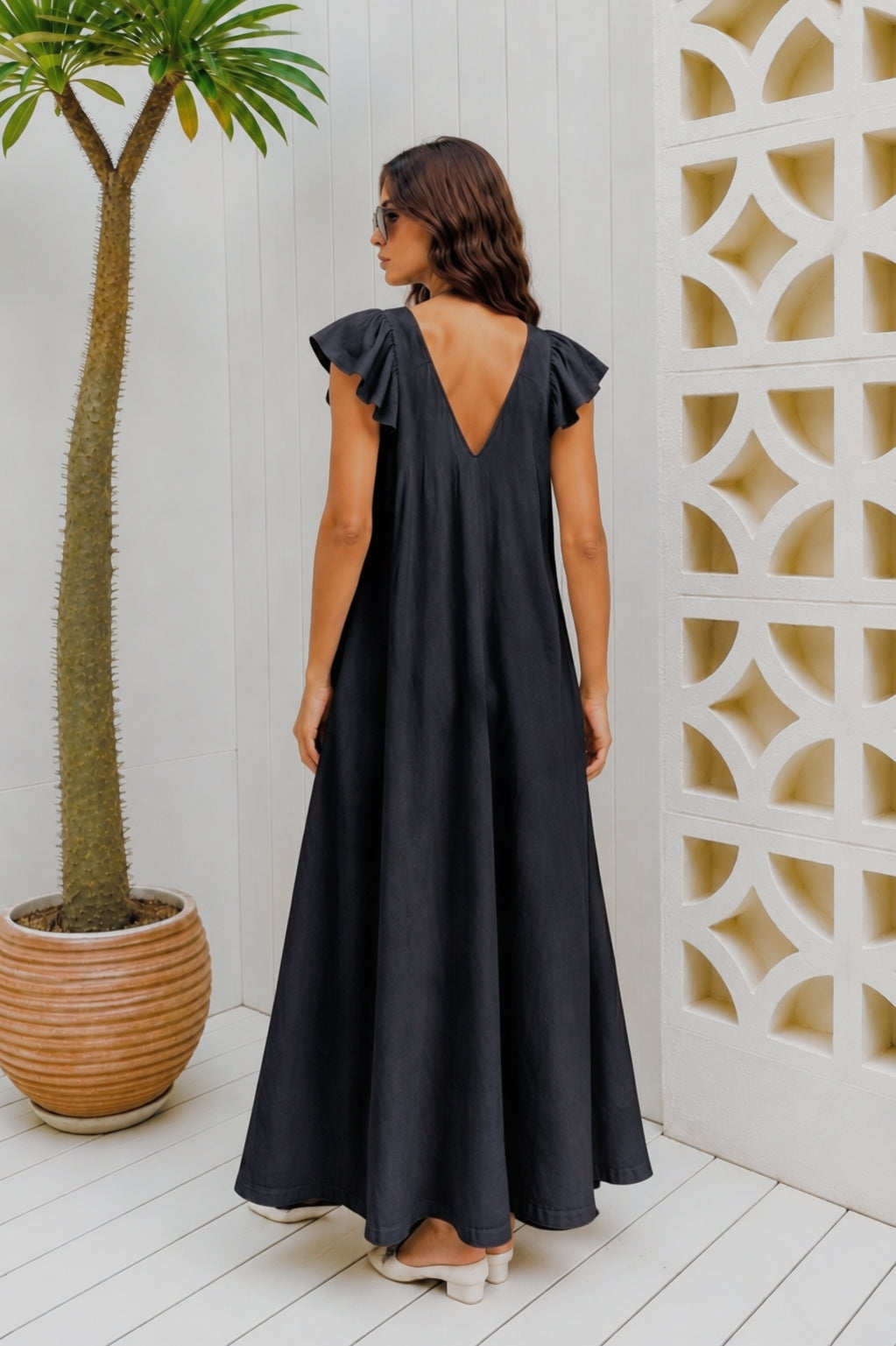LONG PUFF SLEEVE DRESS
