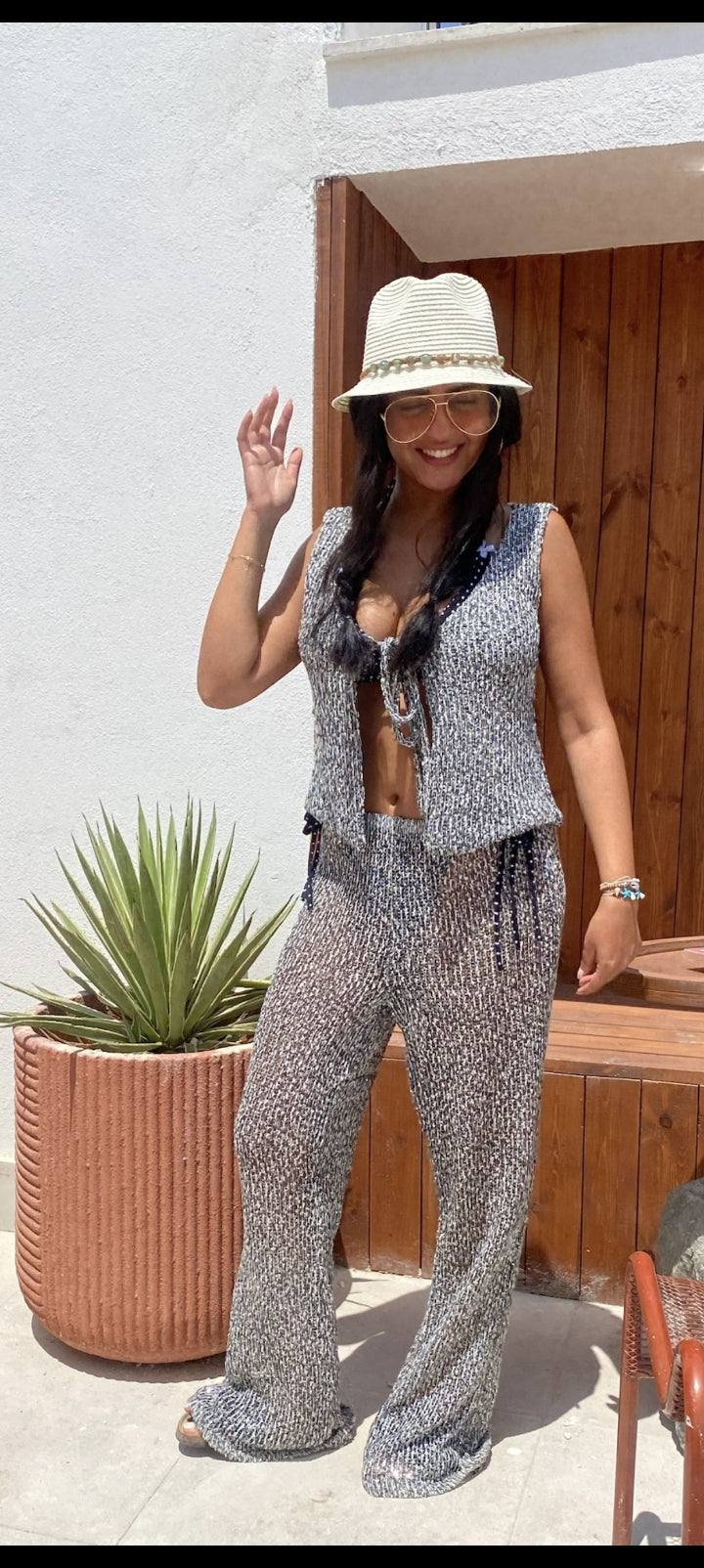 SEQUIN KNITWEAR VEST SET