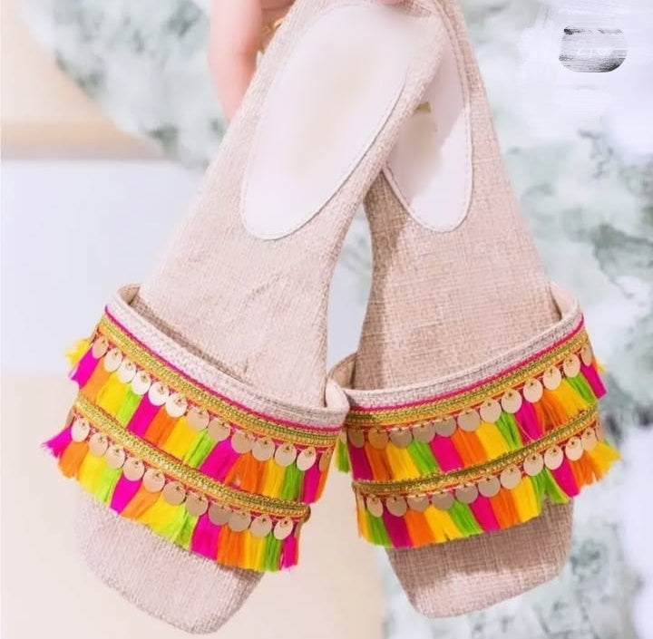 MOROCCO PATTERNED FLAT SLIPPERS