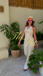 Linen Cowl Neck Set