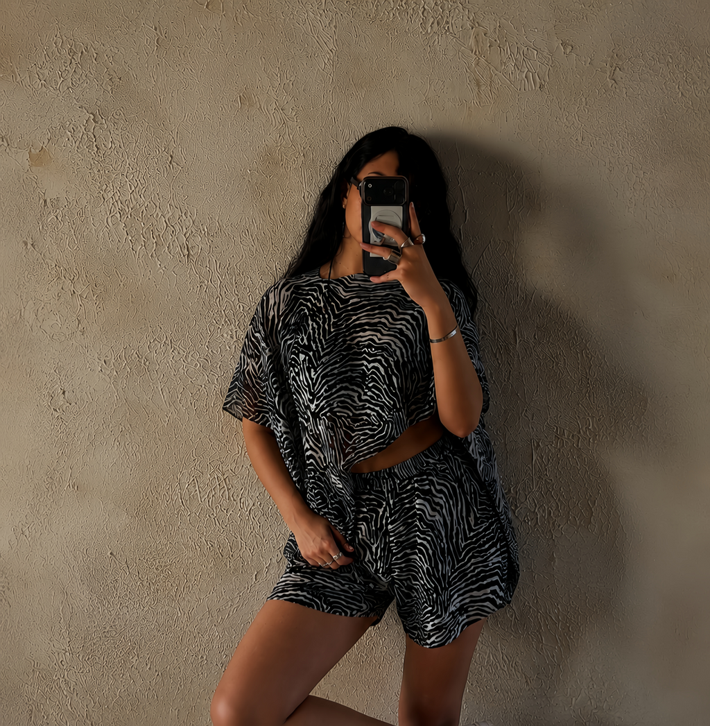 Savannah Shorts Set - Zebra