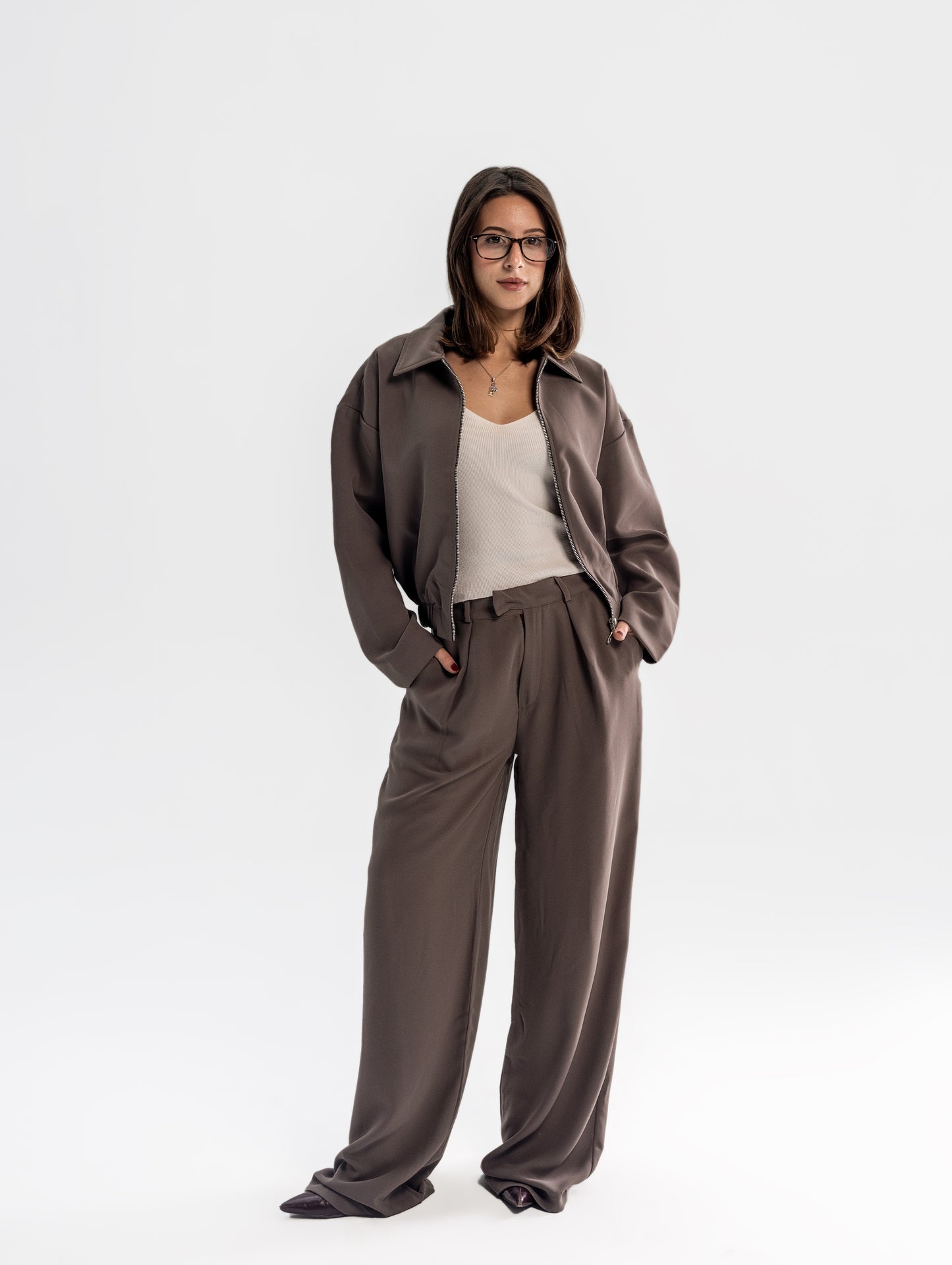 Brown Two-Piece Casual Suit