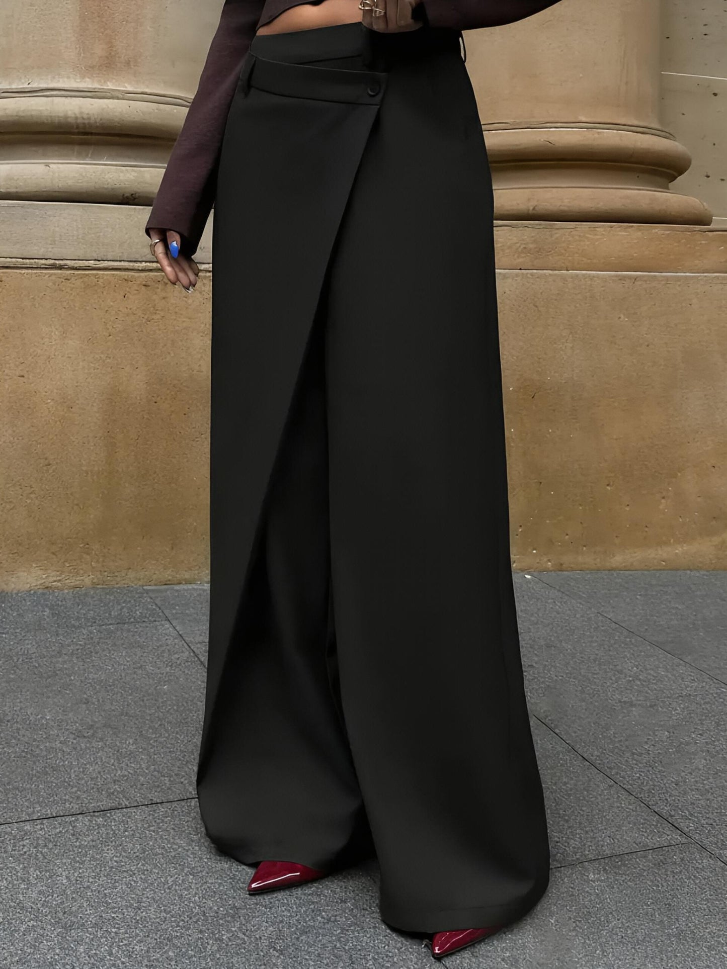 Trousers with wrap detail