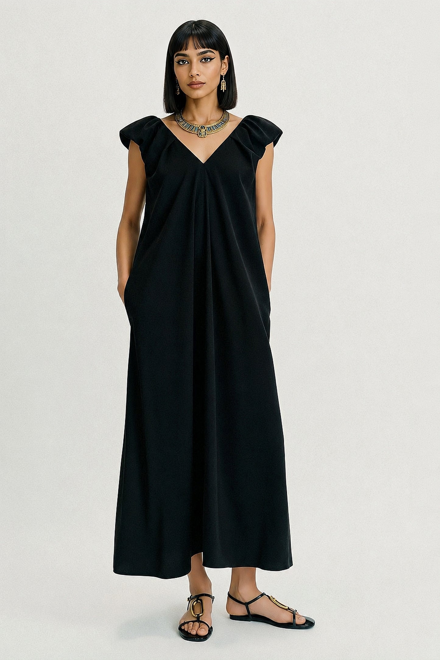 LONG PUFF SLEEVE DRESS