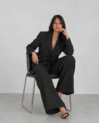 Signature Tie-Front Black Suit Set