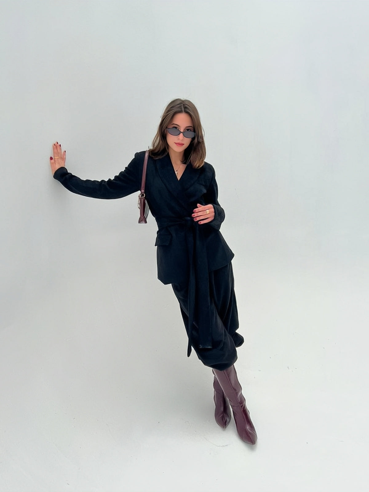 Suede Jacket and Trouser Set
