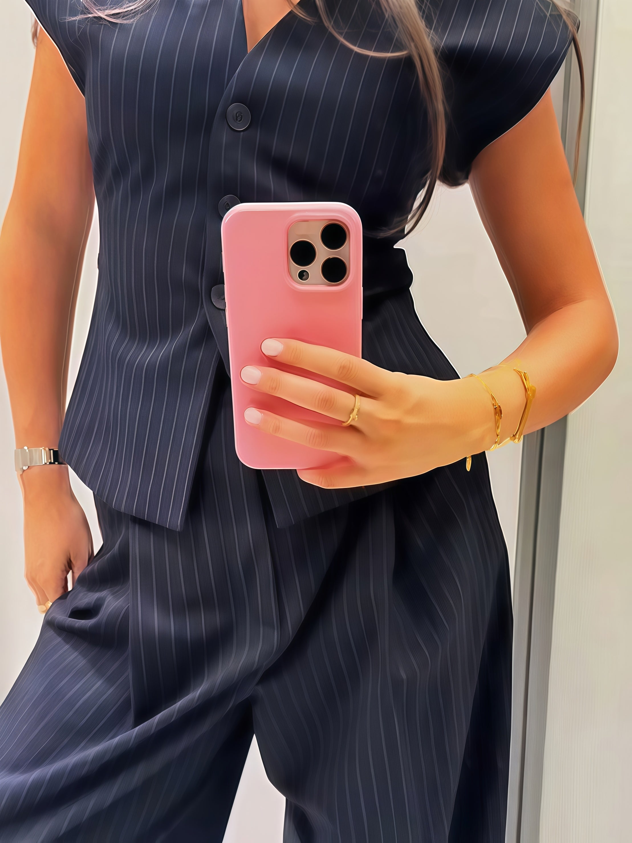 Elegant Stylish Belted Trousers Set