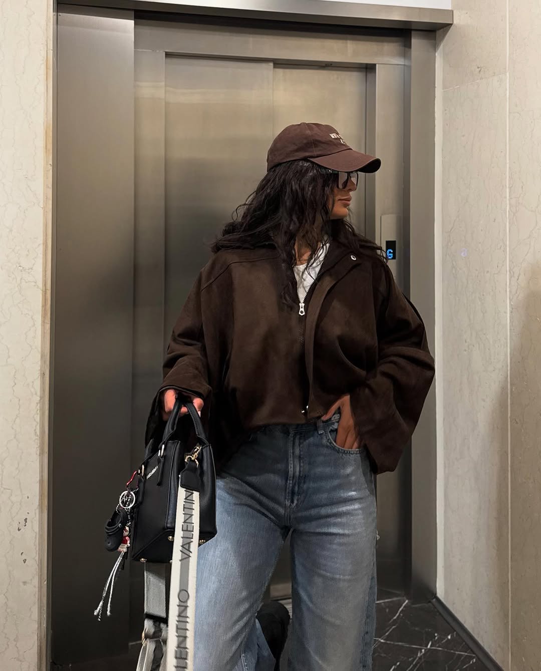 SUEDE ZIPPERED DROP SHOULDER BOMBER JACKET