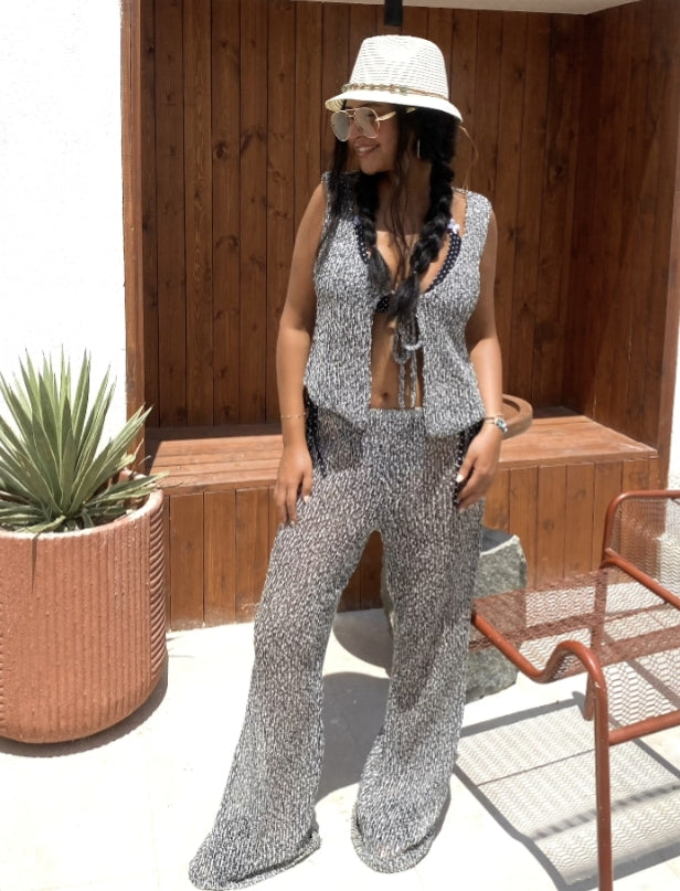 SEQUIN KNITWEAR VEST SET