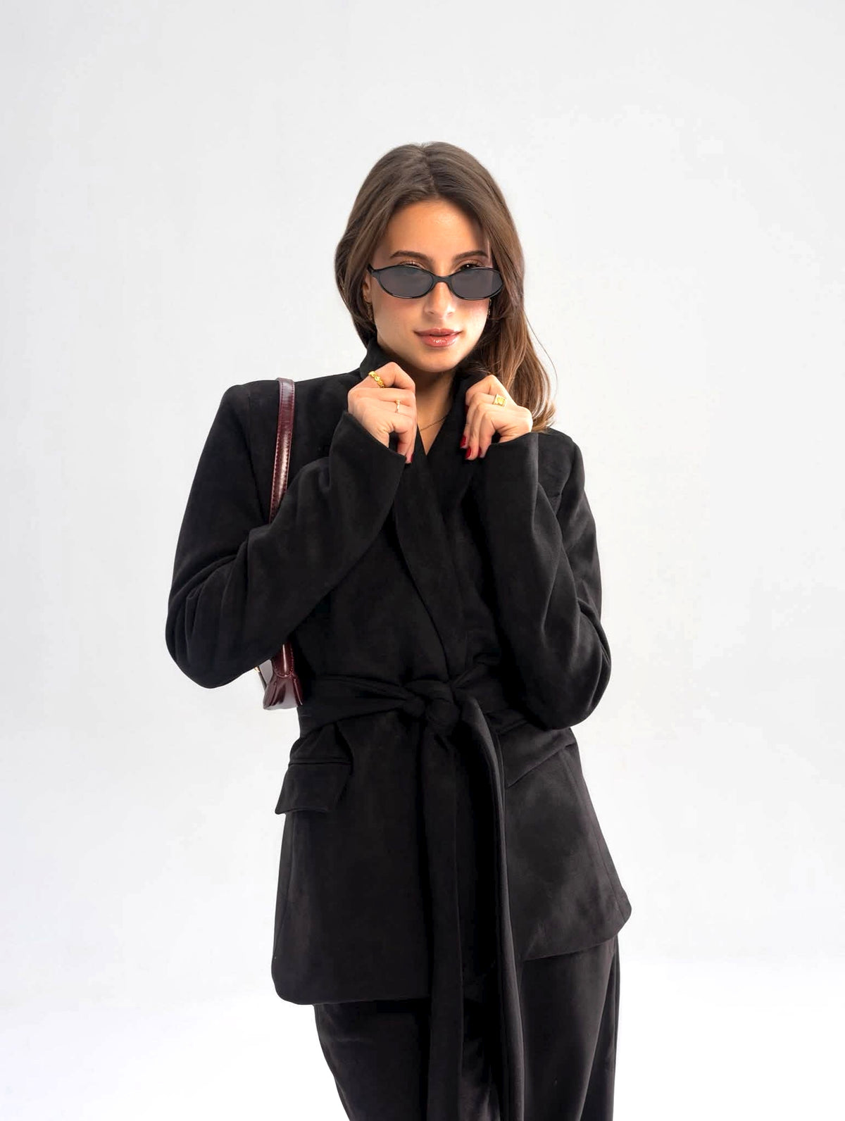 Suede Jacket and Trouser Set