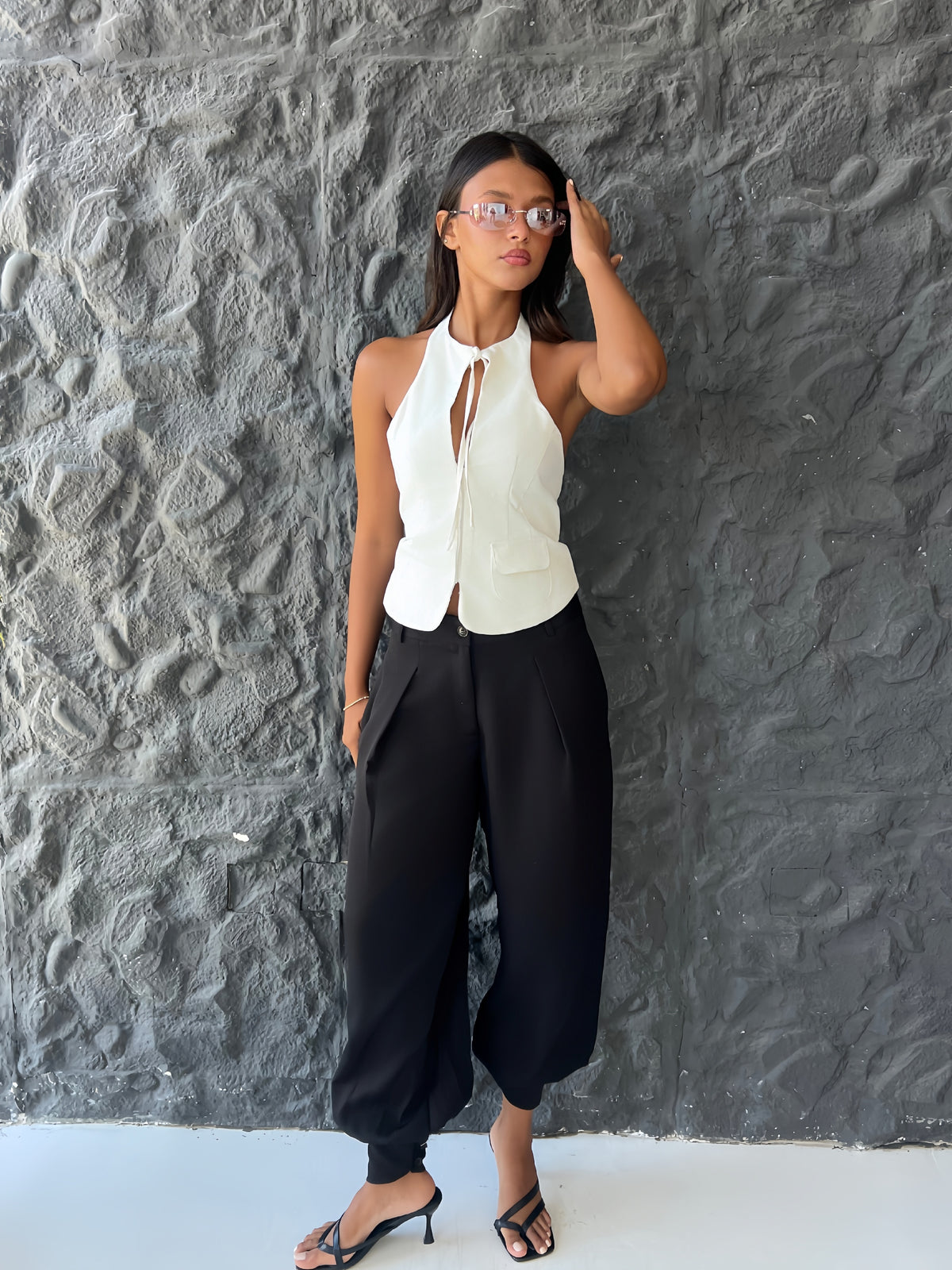 Pleated Tapered Pants