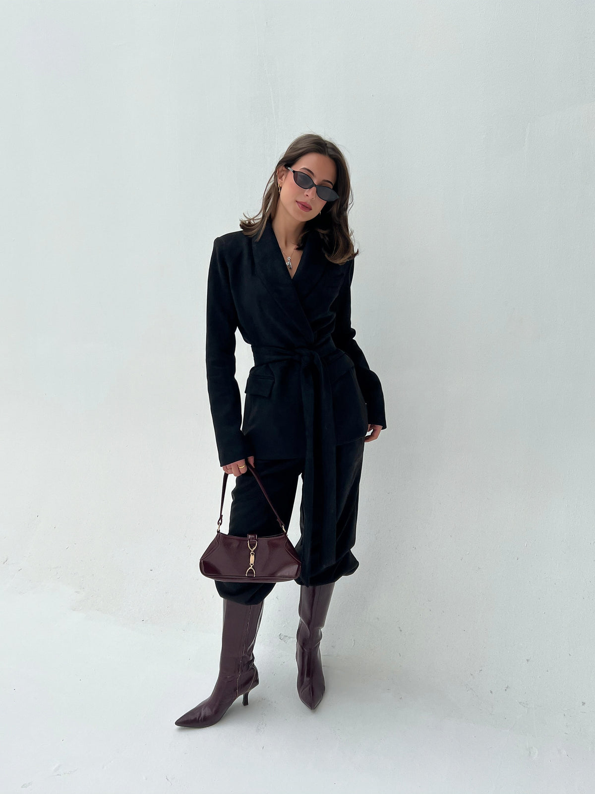 Suede Jacket and Trouser Set