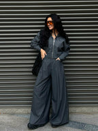STRIPED BOXY JACKET SET