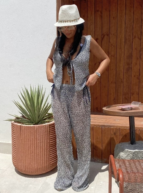 SEQUIN KNITWEAR VEST SET