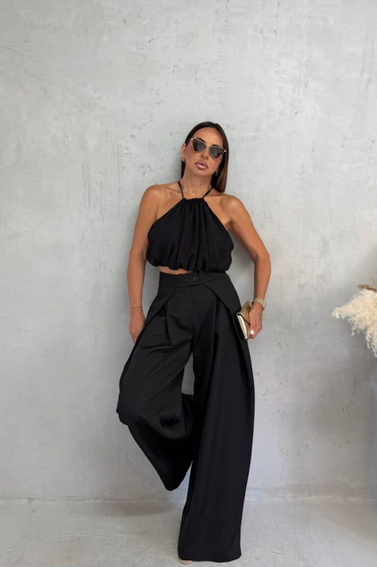 Elara Wide-Leg Pants-Black