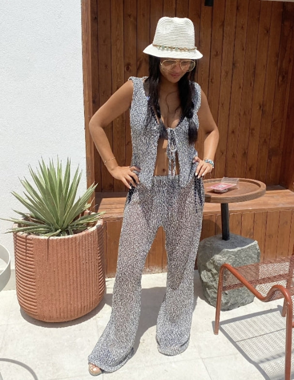 SEQUIN KNITWEAR VEST SET