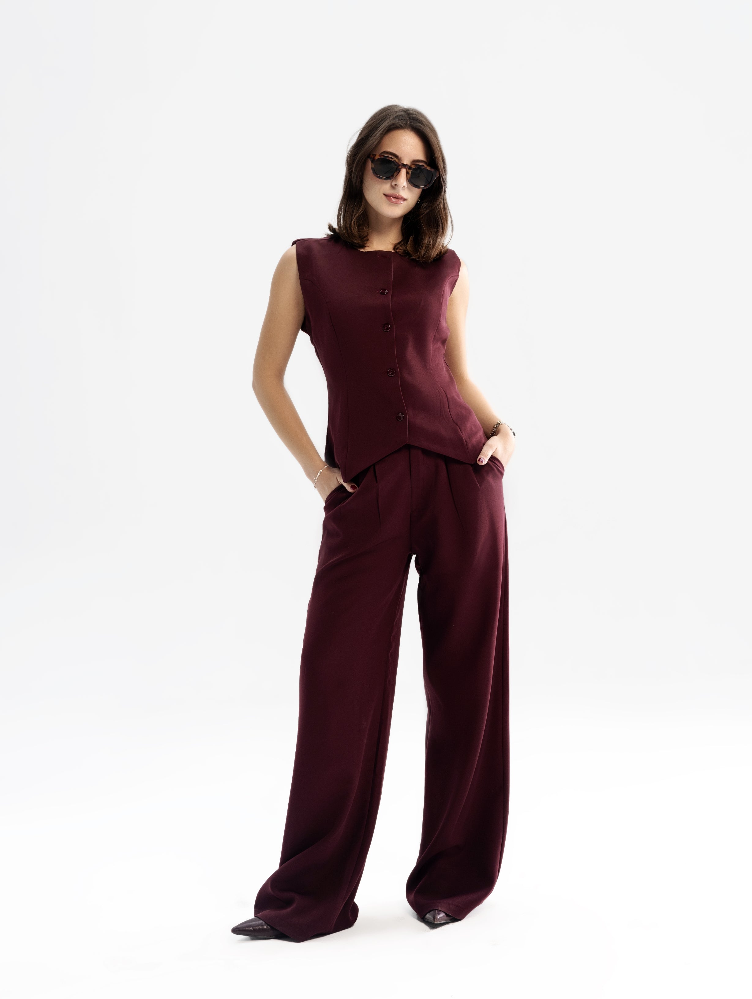 Burgundy Carine Vest