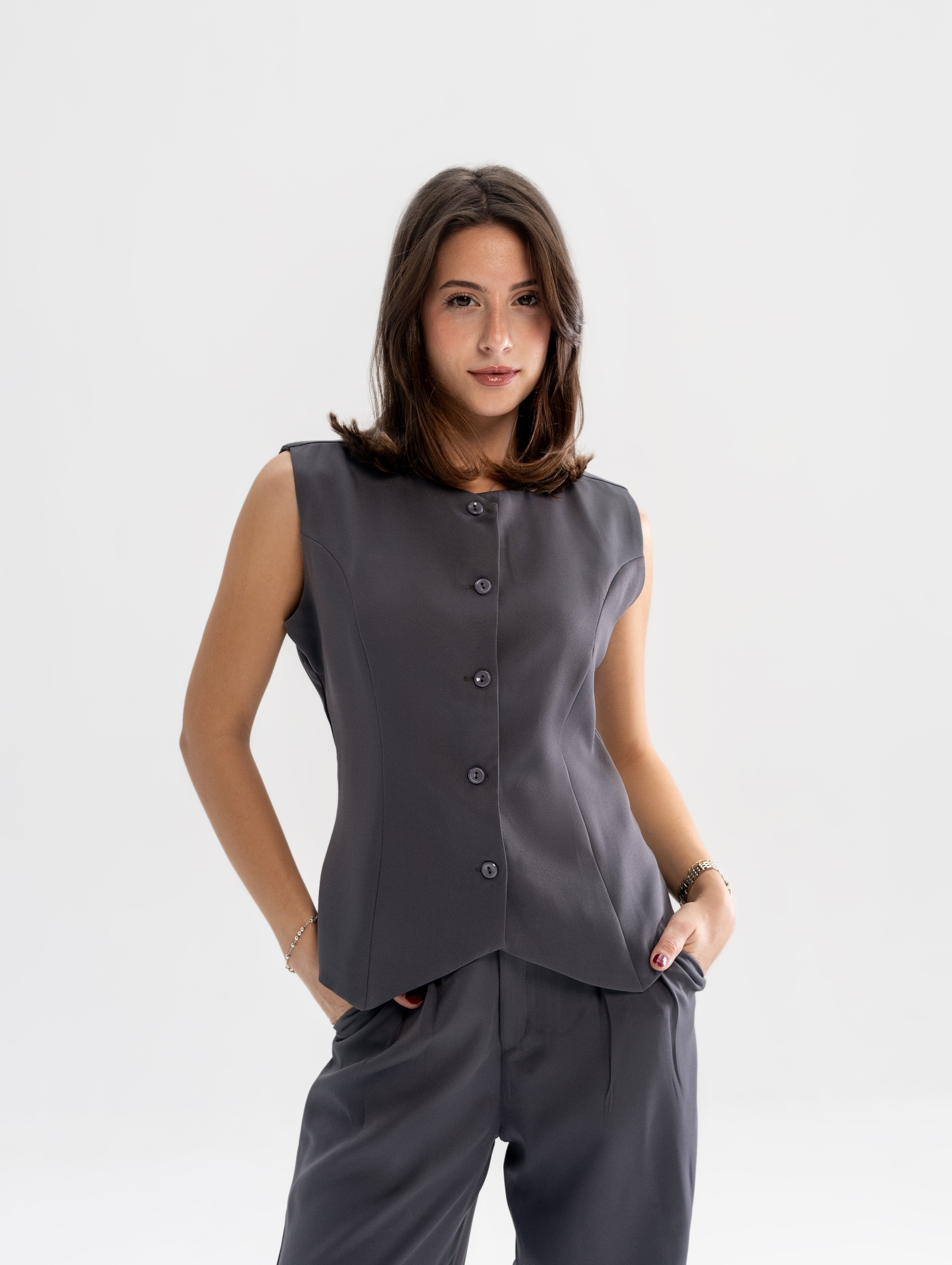 Grey Vest and Trouser Set