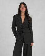 Signature Tie-Front Black Suit Set