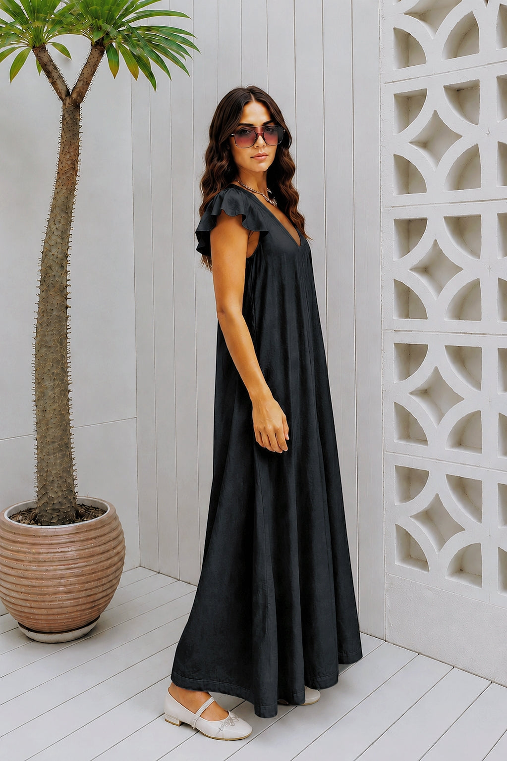 LONG PUFF SLEEVE DRESS