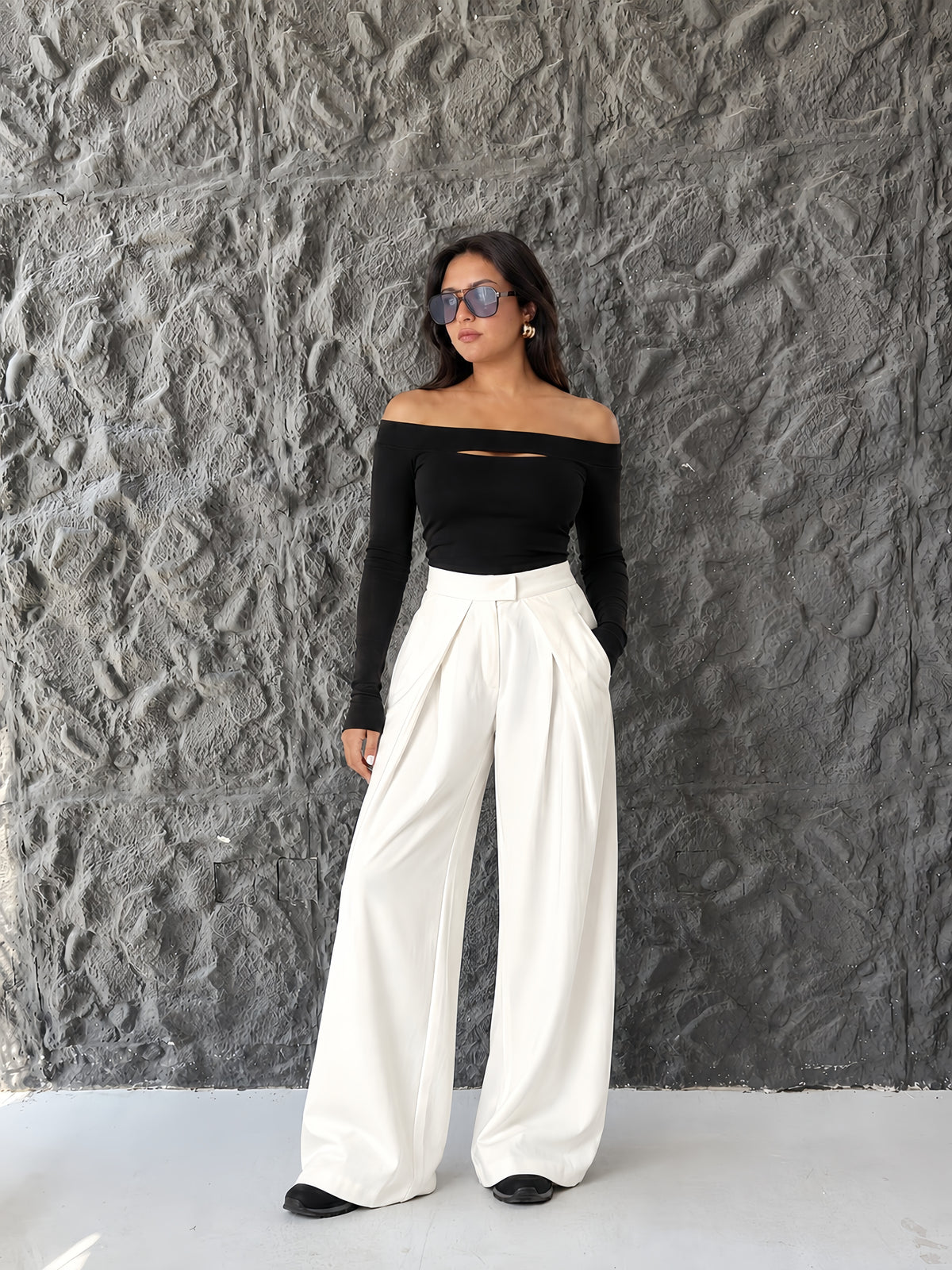 Elara Wide-Leg Pants-Ivory