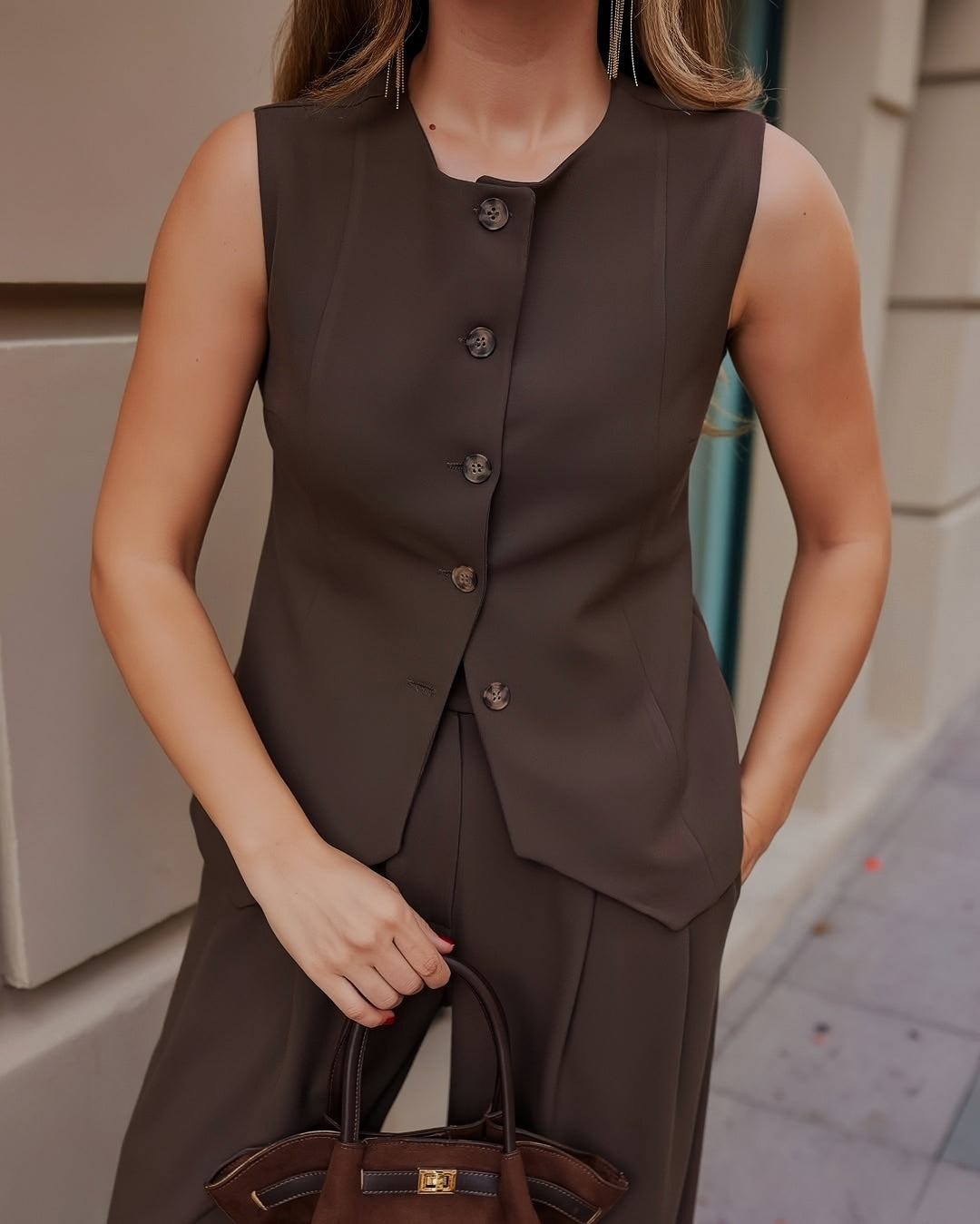 3 Piece Women's Suit Oversized It Is Choco Brown