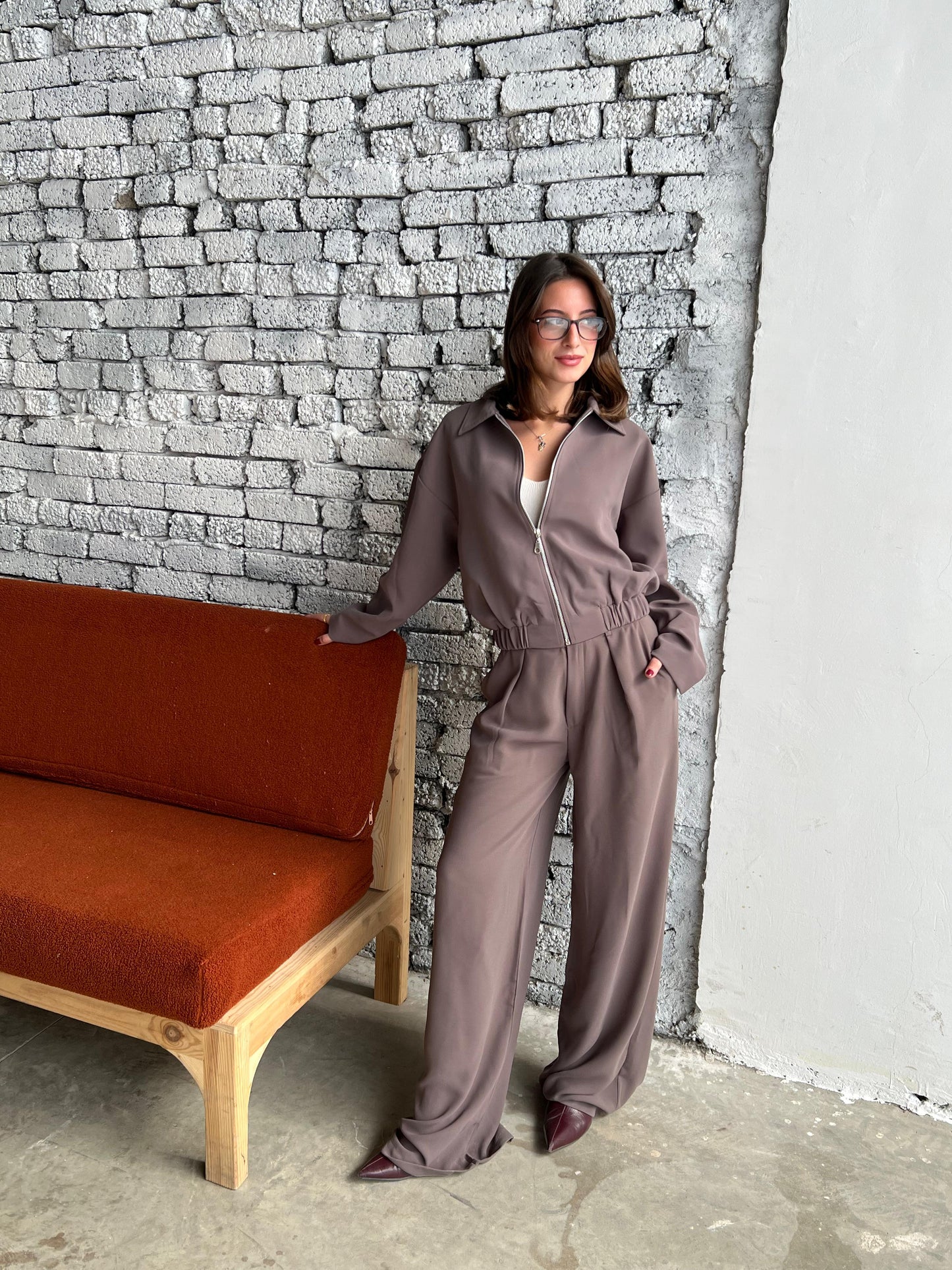 Brown Two-Piece Casual Suit