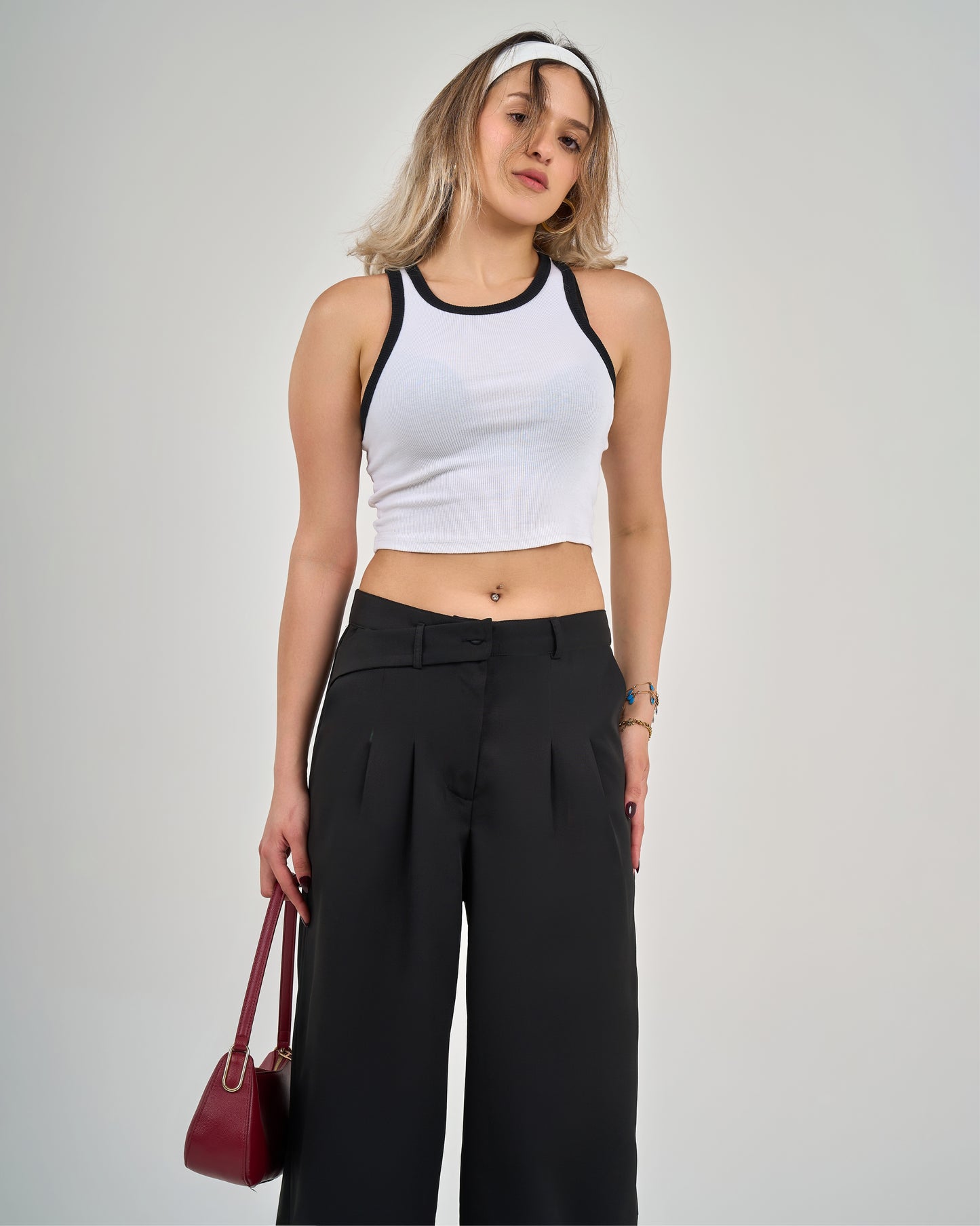 Seam trousers fabric decorative belt