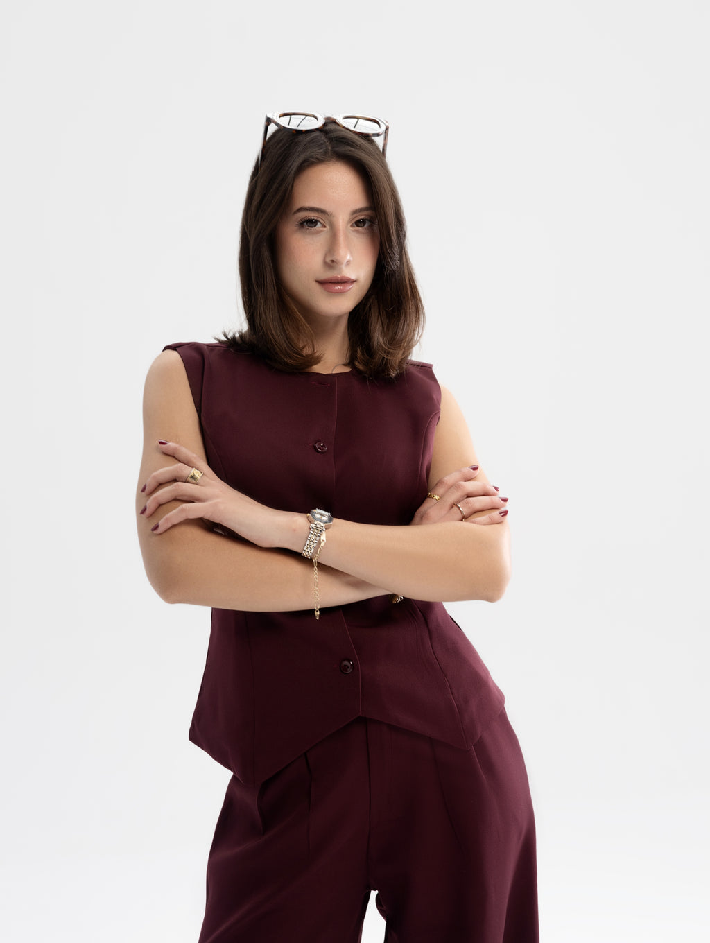 Burgundy Carine Vest