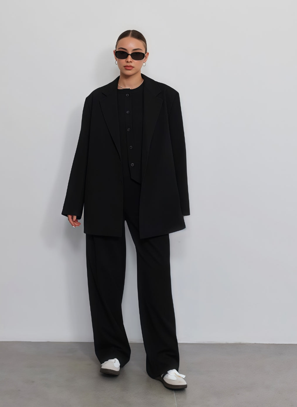 3 Piece Women's Suit Oversized It Is Choco Black