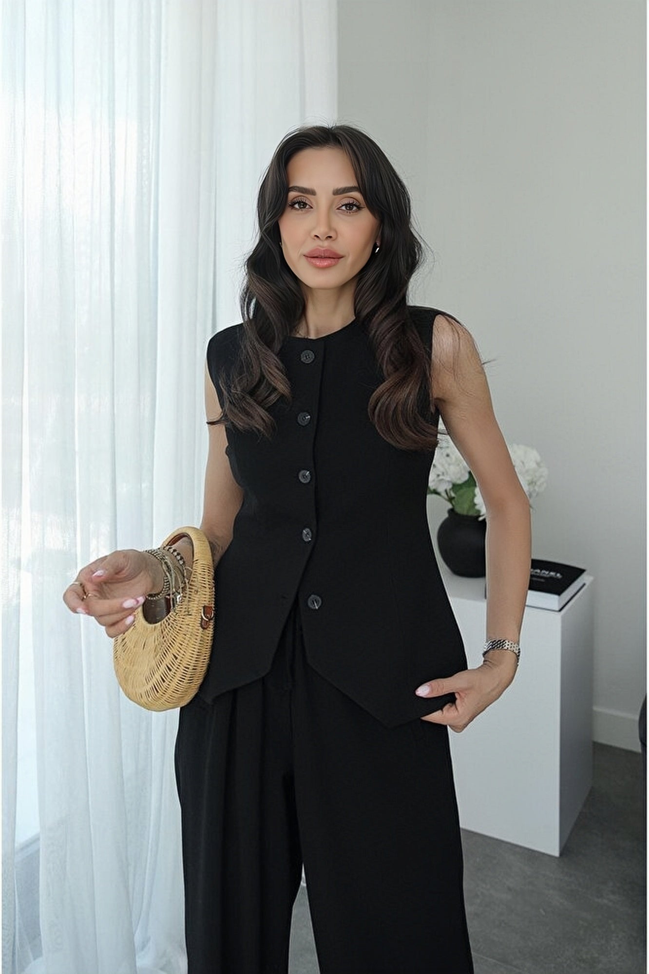 Black Vest and Pants Set