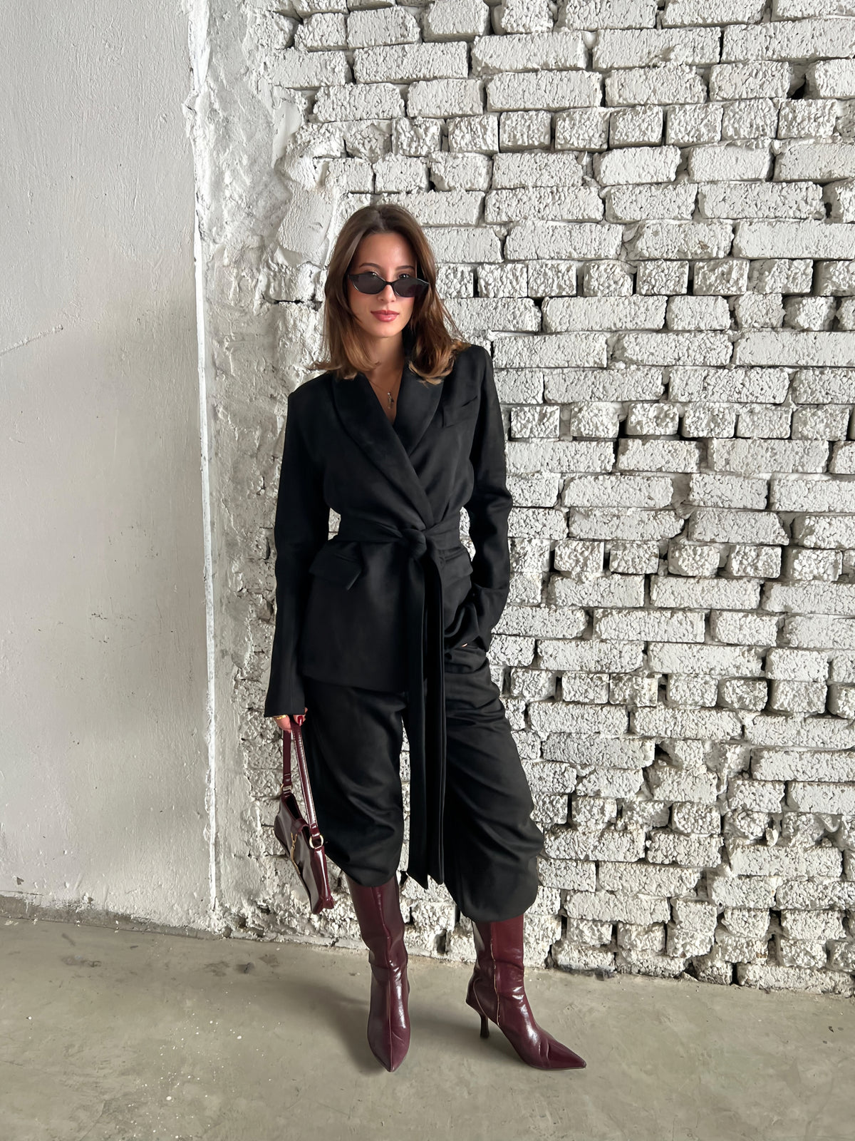 Suede Jacket and Trouser Set