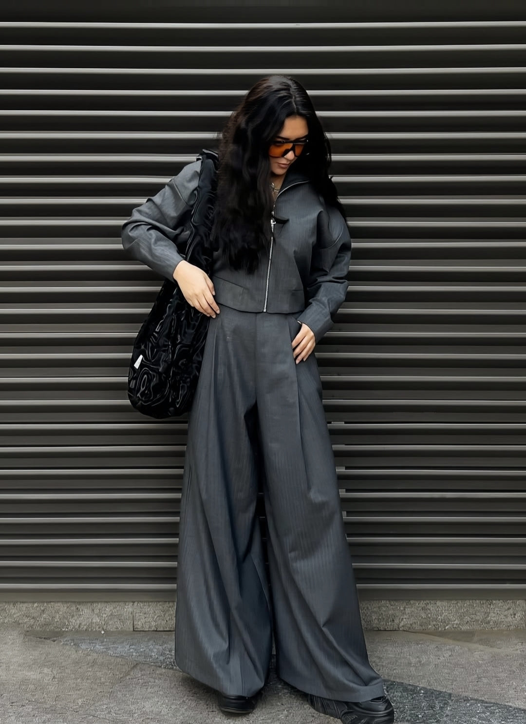 STRIPED BOXY JACKET SET