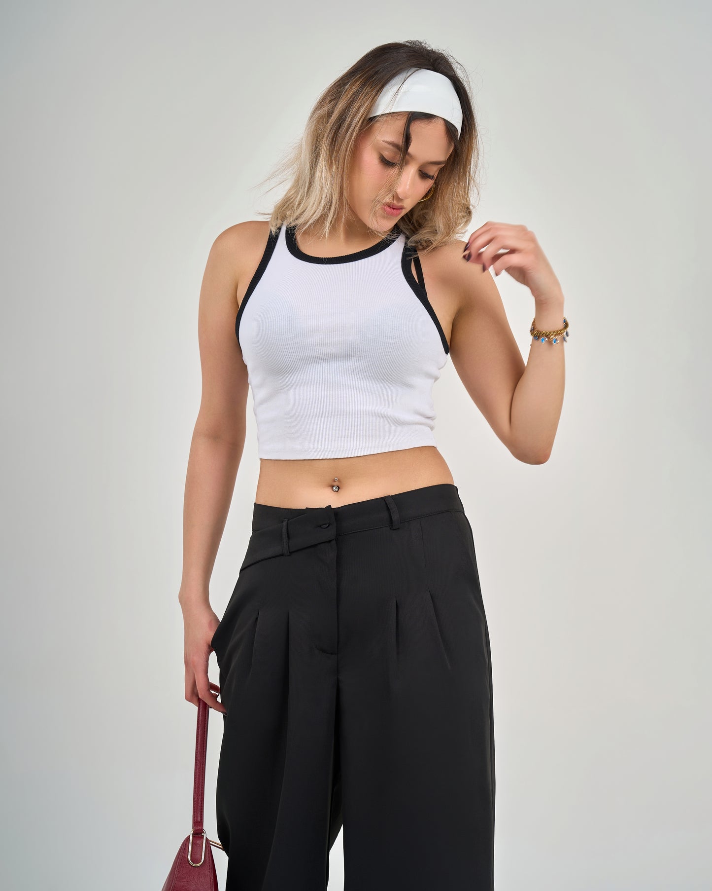 Seam trousers fabric decorative belt