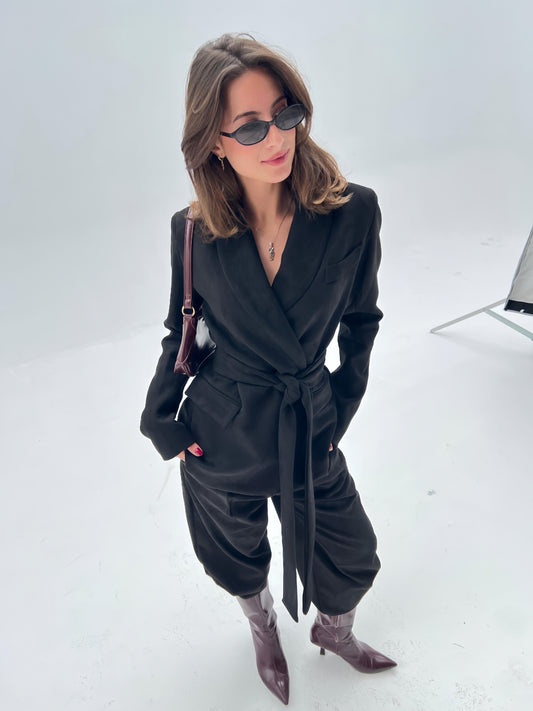 Suede Jacket and Trouser Set