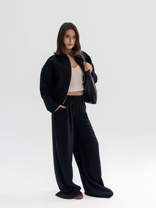 Black Two-Piece Casual Suit