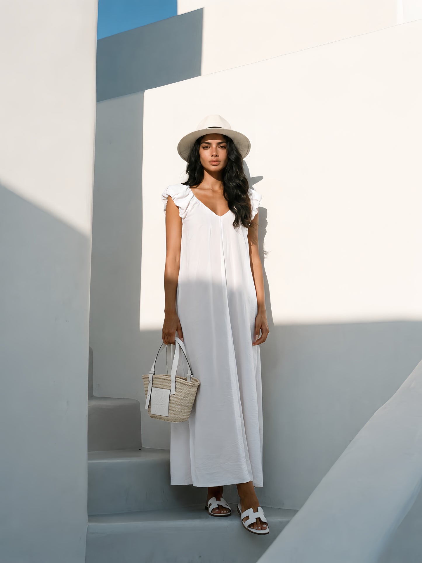 LONG PUFF SLEEVE DRESS