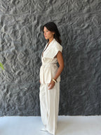 Linen Blend Pleated Sets