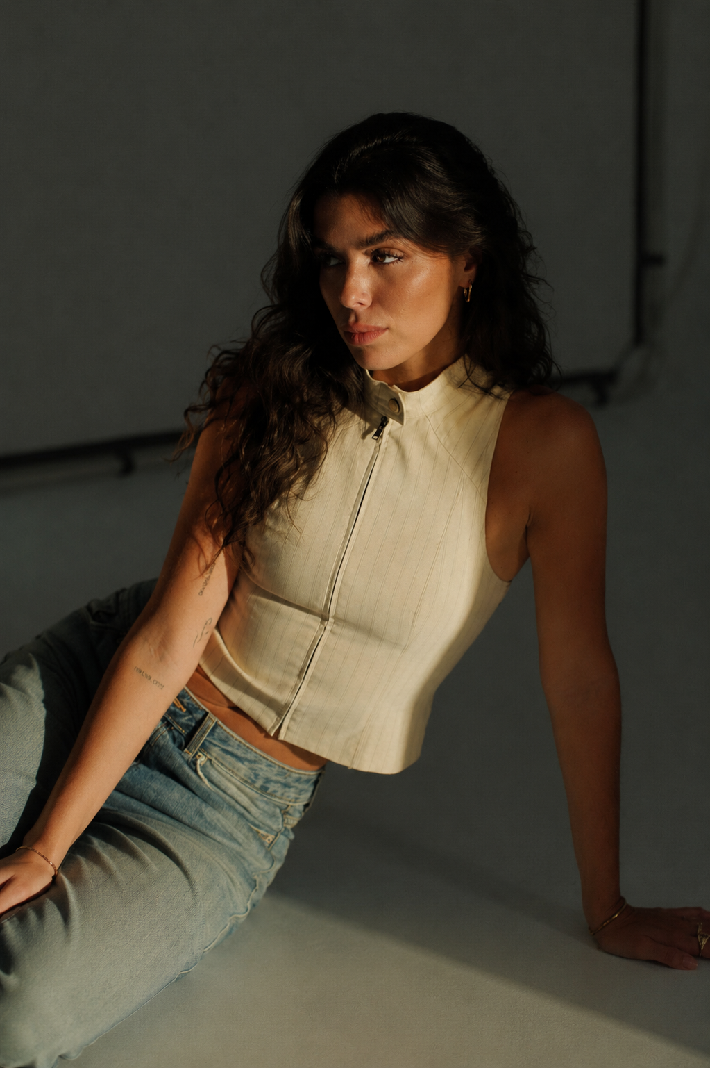 Zip-Up Ribbed Vest