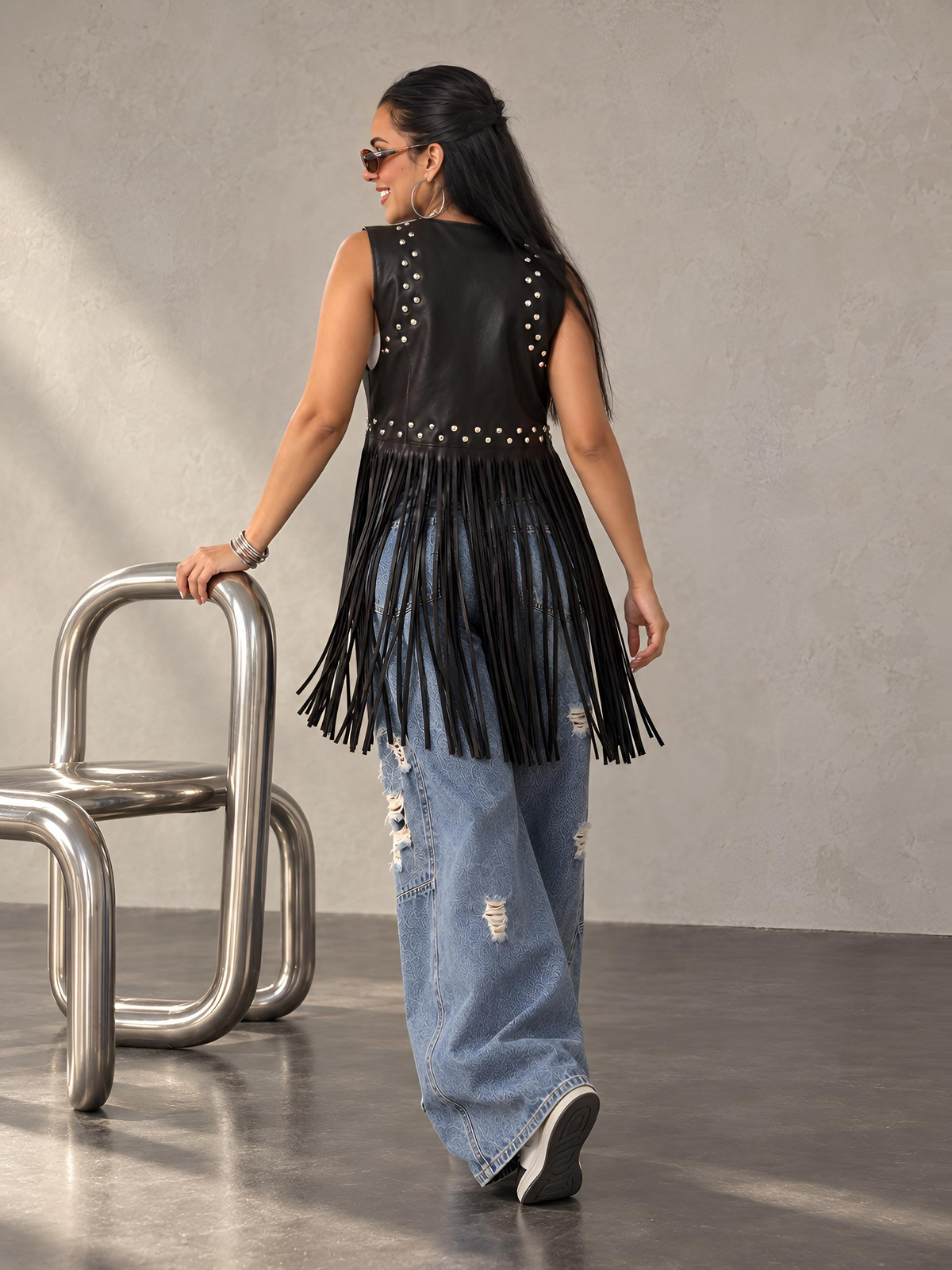 The Midnight Fringe Vest